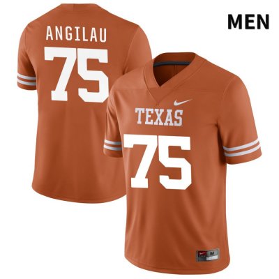 Texas Longhorns Men's #75 Junior Angilau Authentic Orange NIL 2022 College Football Jersey UIO44P8L